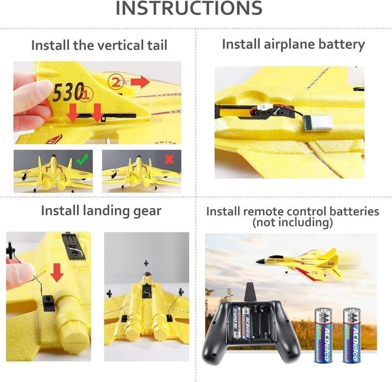 Beauenty Remote Control Airplane for Kids  Adults, Epp Foam RC Airplane Jet Aircraft, RC Glider Automatic Balance Gyro Plane with Night Light, Stunt RC Gift for Boys - Image 4
